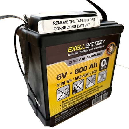 6V 600Ah Zinc Air Alkaline Battery